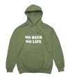 画像1: NO BEER NO LIFE HOODIE (MILITARY GREEN/WHITE) (1)