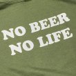 画像2: NO BEER NO LIFE HOODIE (MILITARY GREEN/WHITE) (2)