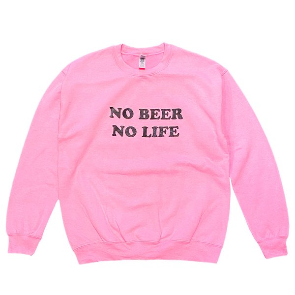 画像1: NO BEER NO LIFE CREWNECK (SAFETY PINK) (1)