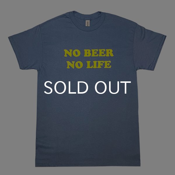 画像1: NO BEER NO LIFE Tシャツ (INDIGO/YELLOW) (1)