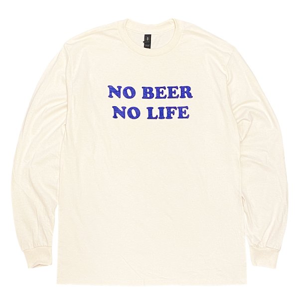 画像1: NO BEER NO LIFE ロングスリーブTシャツ (NATURAL/NAVY) (1)