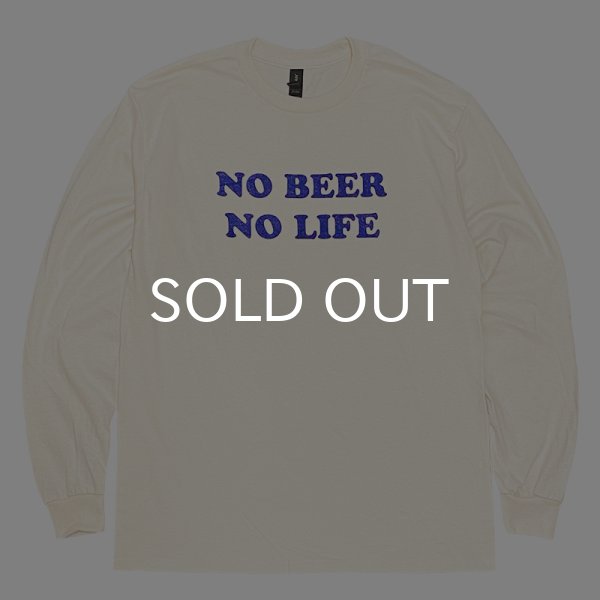 画像1: NO BEER NO LIFE ロングスリーブTシャツ (NATURAL/NAVY) (1)