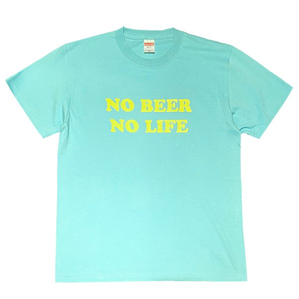 画像1: NO BEER NO LIFE Tシャツ (MINT GREEN/YELLOW) (1)