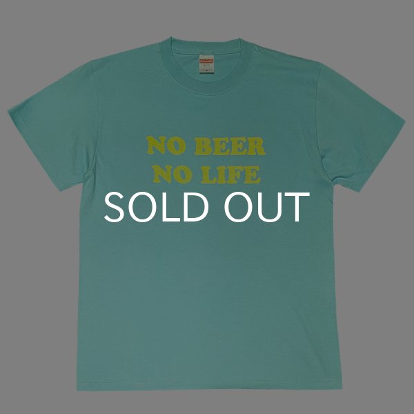 画像1: NO BEER NO LIFE Tシャツ (MINT GREEN/YELLOW) (1)