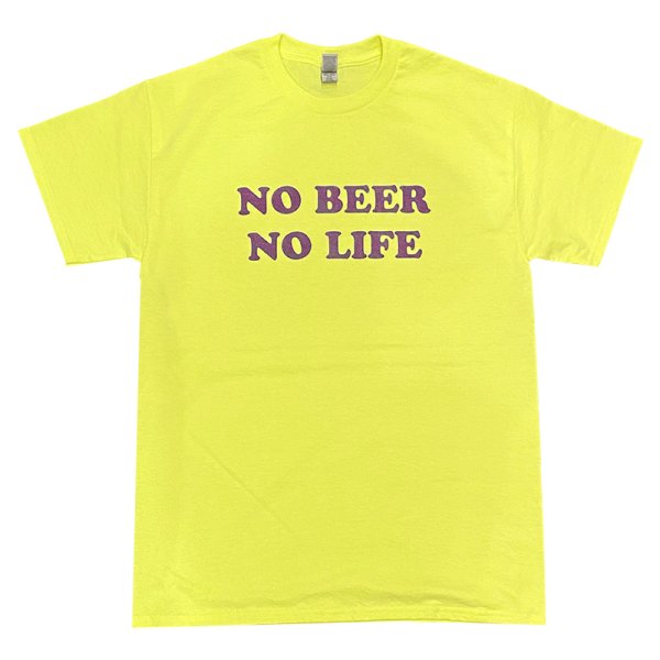 画像1: NO BEER NO LIFE Tシャツ (SAFETY GREEN/PURPLE) (1)