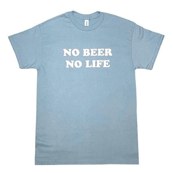 画像1: NO BEER NO LIFE Tシャツ (STONE BLUE) (1)