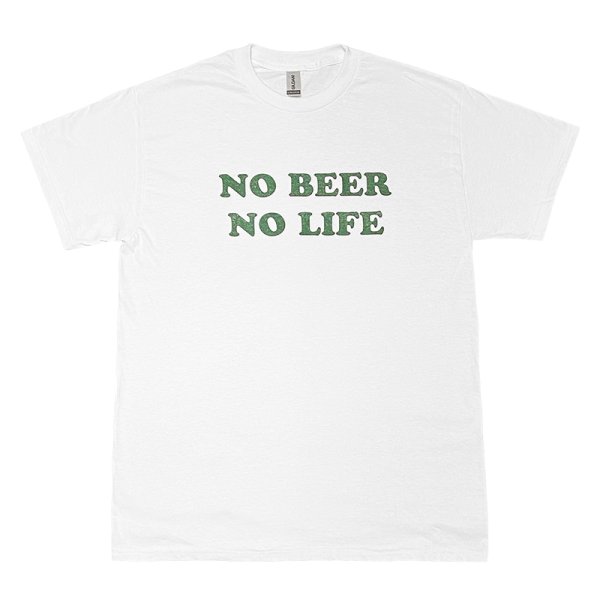 画像1: NO BEER NO LIFE Tシャツ (WHITE/BRITISH GREEN) (1)