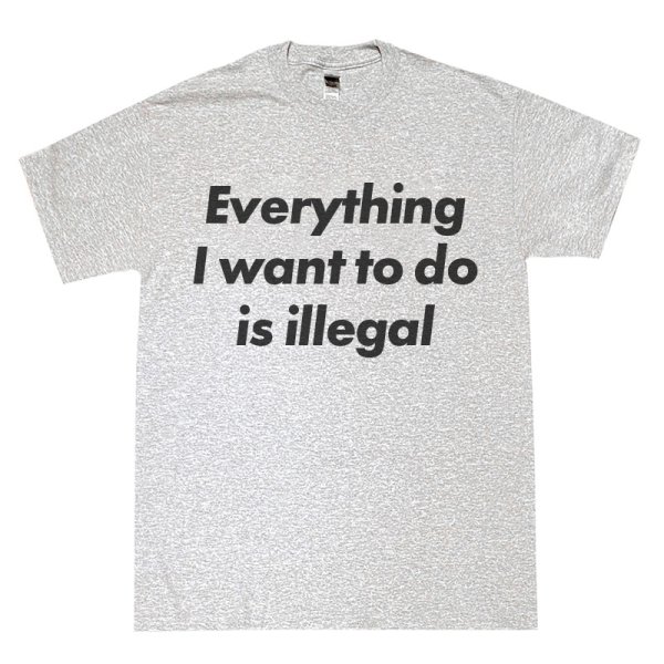 画像1: EVERYTHING I WANT TO DO IS ILLEGAL Tシャツ (HEATHER GREY) (1)