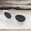 画像1: KURT COBAIN STYLE OVAL SUNGLASS / カート・コバーン オーバル・サングラス (CLEAR SILVER) (1)