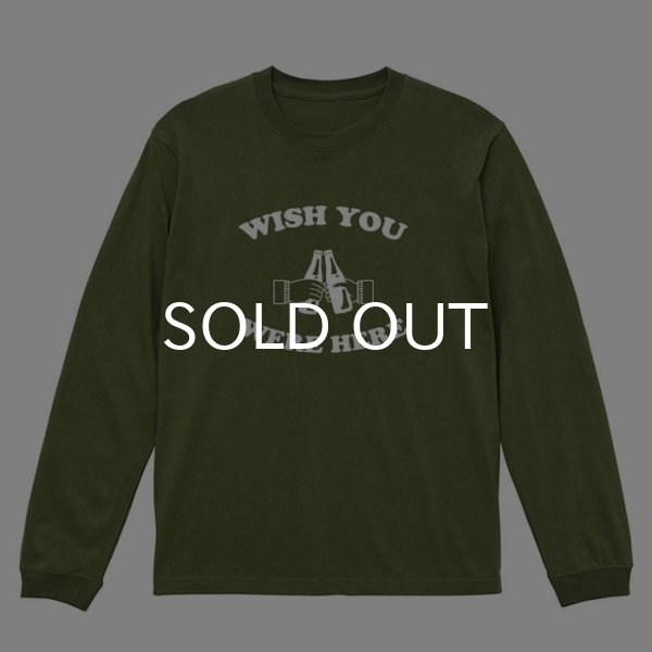 画像1: WISH YOU WERE HERE ロングスリーブTシャツ (MILITARY GREEN) (1)